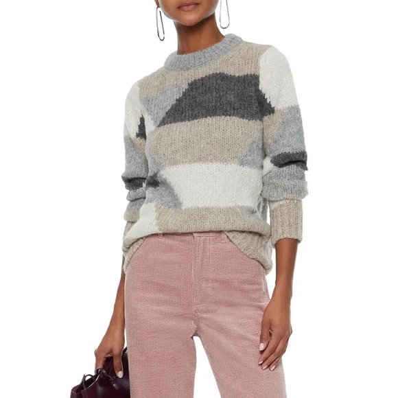 Worn once. Antik batik jeany color block alpaca blend sweater - Picture 1 of 6